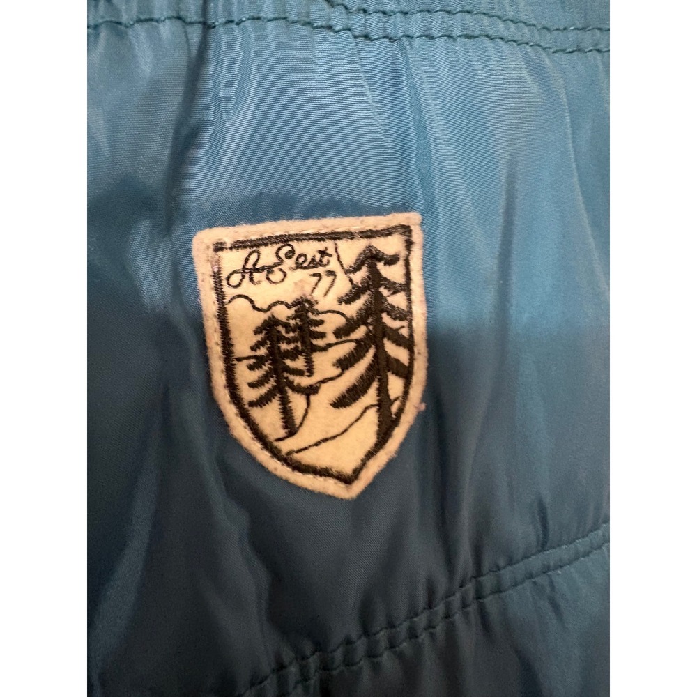 Vintage Y2K American Eagle Teal Puffer Vest Cozy Fleece Lined Warm Winter Layer - Picture 3 of 6